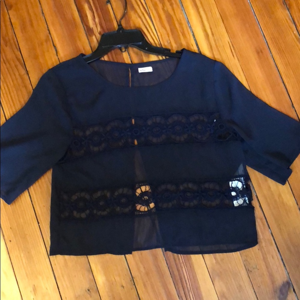 Sheer Navy Blouse